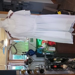 Lucy Diamonds. White summer handkerchief hem dress.